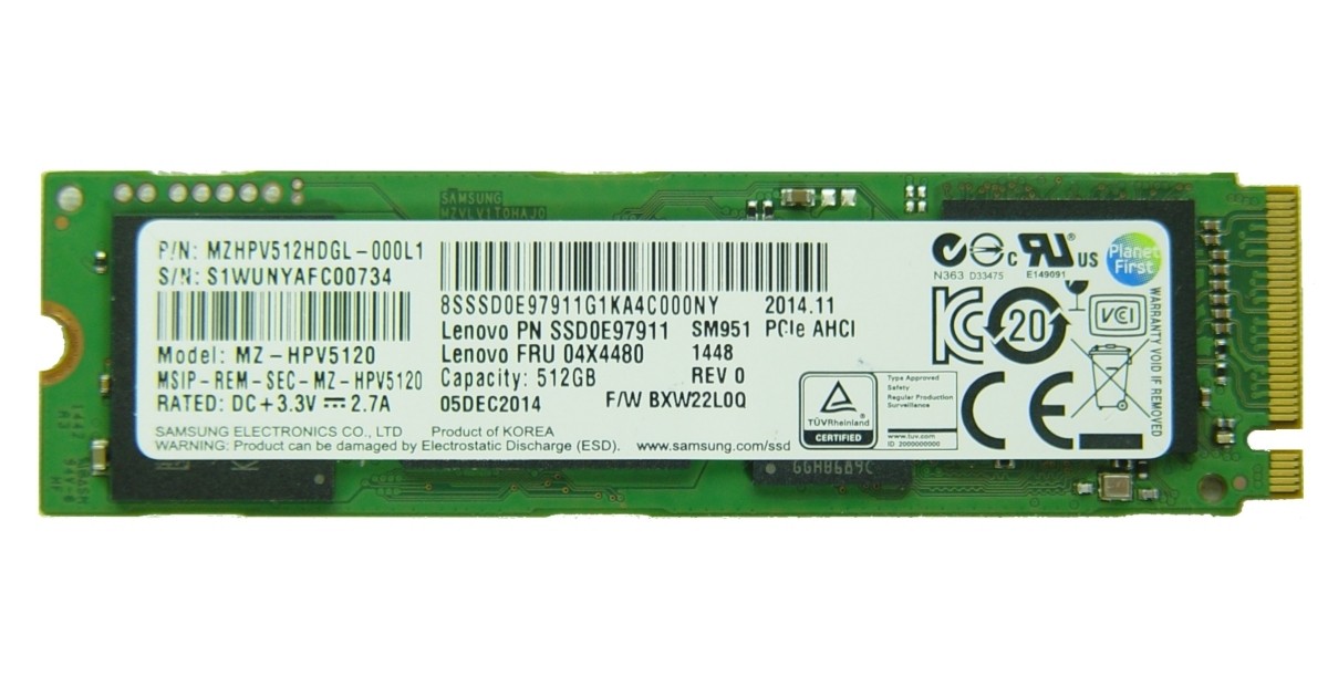 samsung 951 nvme controller driver