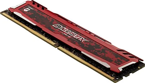 Kit de Memoria RAM de 8GB 4GB x2, DDR4, 2400 MT/s, PC4-19200, CL16, Single Rank x8, DIMM, 288-Pin Rojo Ballistix Sport LT BLS2K4G4D240FSE 