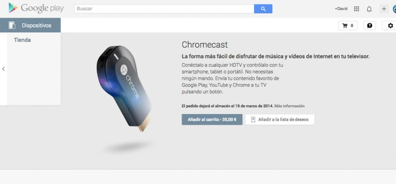 Chromecast sale a la venta en España a través de Google Play y Amazon