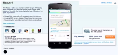 El LG Nexus 4 ya está a la venta en una tienda de móviles inglesa