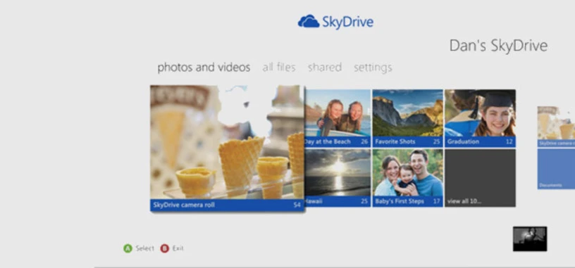 La aplicación de SkyDrive llega a la Xbox 360: tus fotos y vídeos en tu televisión