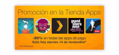 Amazon Appstore tendrá hoy las aplicaciones Android de pago a un 50% de descuento