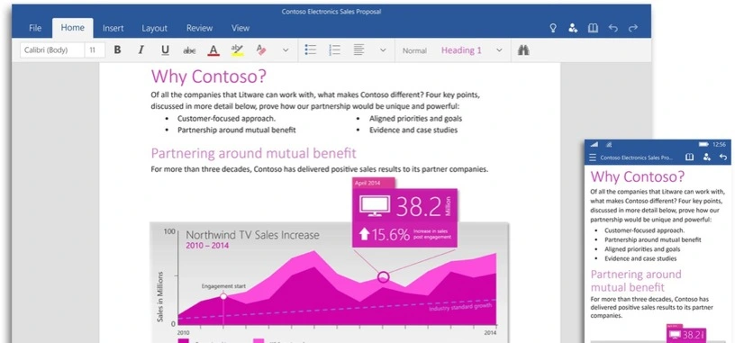Disponibles las nuevas aplicaciones universales de Microsoft Office para Windows 10