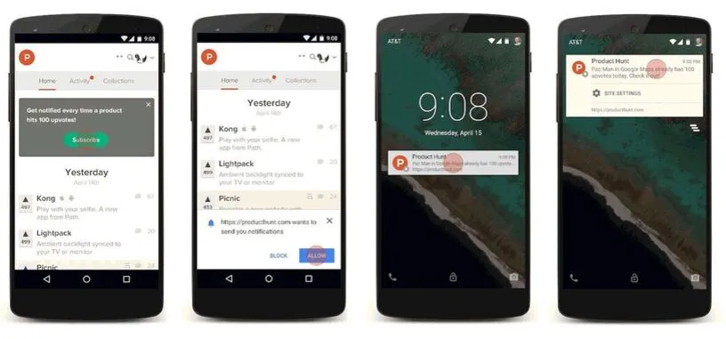 Las notificaciones push de Chrome llegan a Android