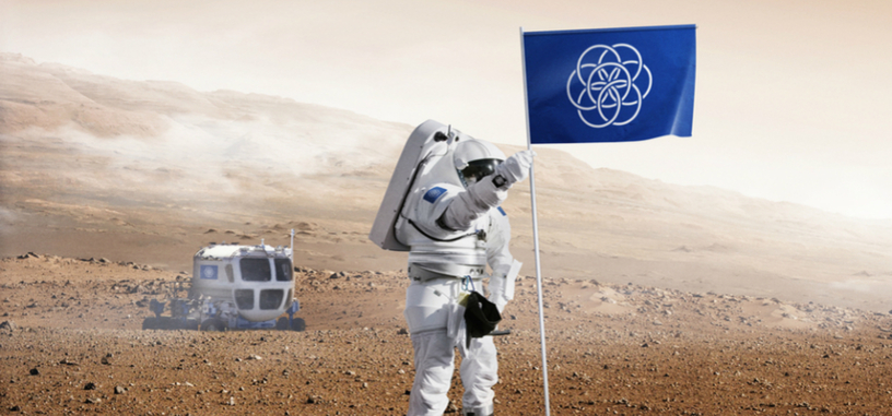 Esta es la bandera para representar a la Tierra en la conquista del espacio