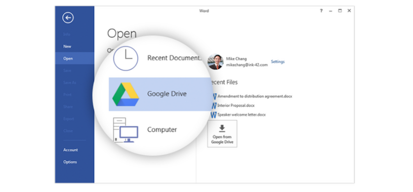 Ya pueden modificarse documentos guardados en Google Drive con Microsoft Office