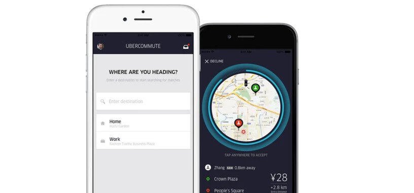 Uber introduce en China un nuevo servicio para compartir coches, uberCOMMUTE