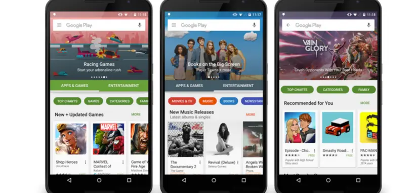 Play Store recibirá un rediseño separando claramente aplicaciones y entretenimiento