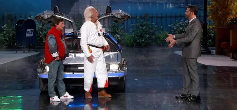 Michael J. Fox y Christopher Lloyd regresan al futuro en el show de Jimmy Kimmel