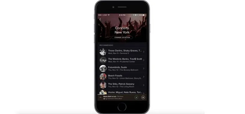 Spotify te recomendará conciertos en función de lo que escuches