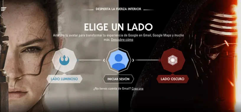 Personaliza los servicios de Google con temas de 'Star Wars: el despertar de la Fuerza'