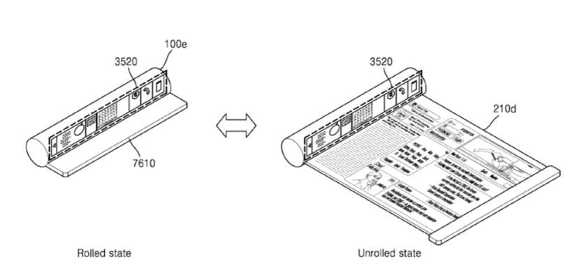 Esta patente de Samsung muestra diseños de tabletas y teléfonos enrollables y plegables