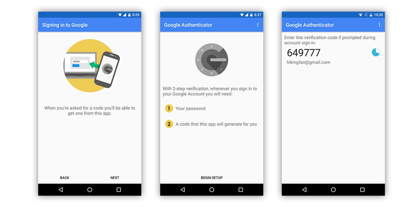 Google authenticator sales android wear