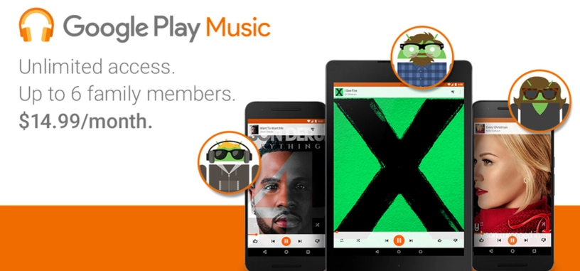 Google Play Music añade planes familiares a sus modelos de suscripción