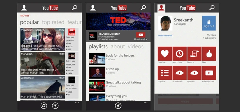 Microsoft consigue que Google cree una aplicación de YouTube para Windows Phone