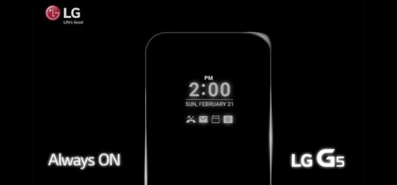 La pantalla del LG G5 podrá mantenerse siempre encendida mostrando información útil