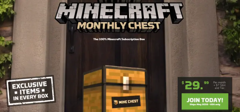 Recibe cada mes en tu casa un cofre sorpresa de 'Minecraft' por suscripción