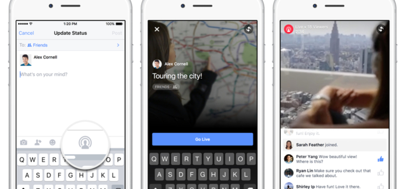Facebook comienza el despliegue mundial de su servicio Live Video