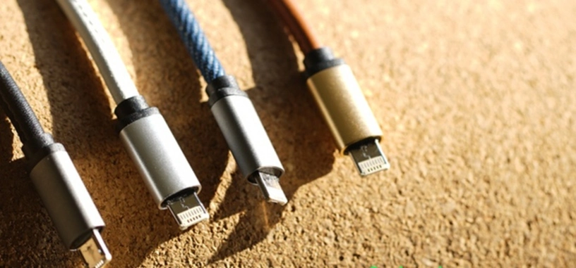 Este cable con conector especial sirve como micro USB y Lightning