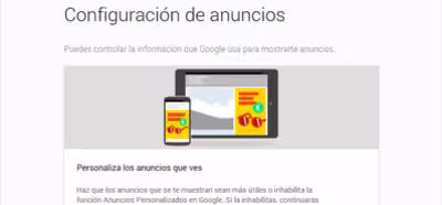 Google permite personalizar la publicidad que se ve al emplear sus servicios