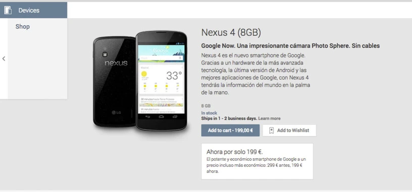 Google baja el precio del Nexus 4 a 199 dólares/euros; la nueva Nexus 7 ya a la venta