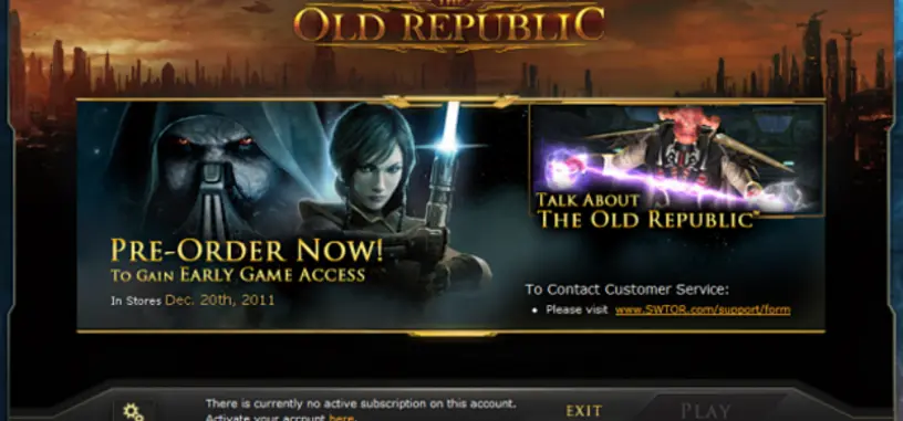 Acceso anticipado a Star Wars: The Old Republic