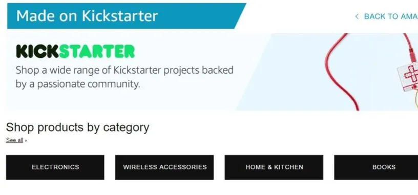 Amazon crea un departamento en su web para vender productos creados en Kickstarter