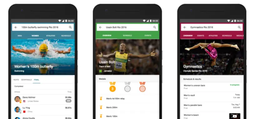 Google te mantendrá al día de las olimpiadas de Río en Google Now y YouTube