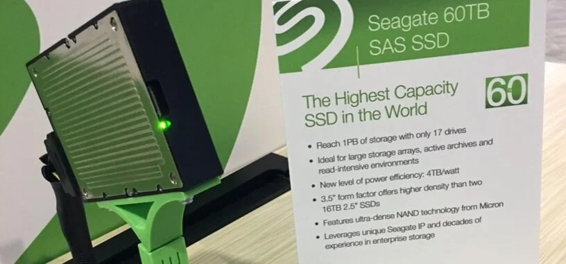 Segate presenta un SSD de 60 TB que llegará el próximo año