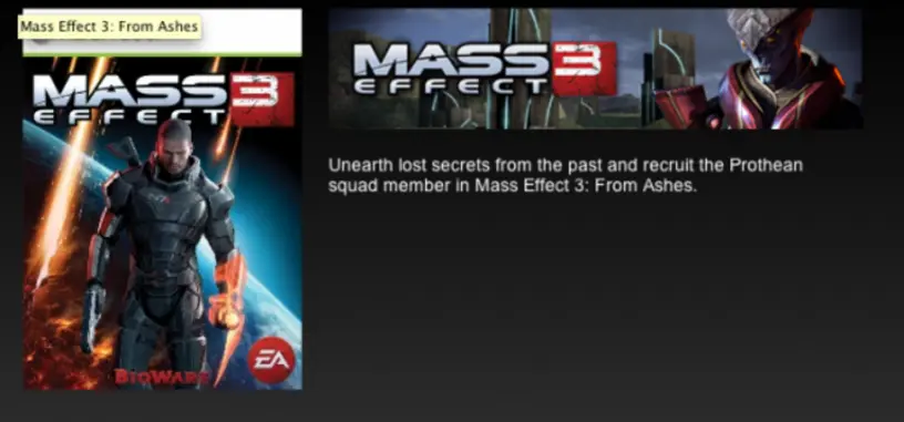 El mercadillo de la Xbox muestra accidentalmente el primer DLC de 'Mass Effect 3'