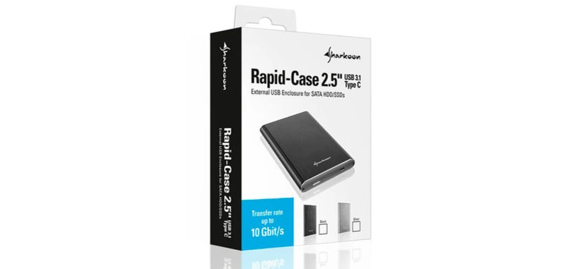Sharkoon Rapid-Case 2.5'', carcasa para SSD o discos duros externos USB 3.1 tipo C
