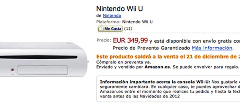 Amazon le pone 349,99 euros de precio a la Wii U y empieza a aceptar reservas