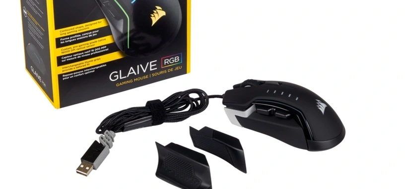 Corsair presenta Glaive RGB, ratón con sensor de 16000 PPP y agarres intercambiables