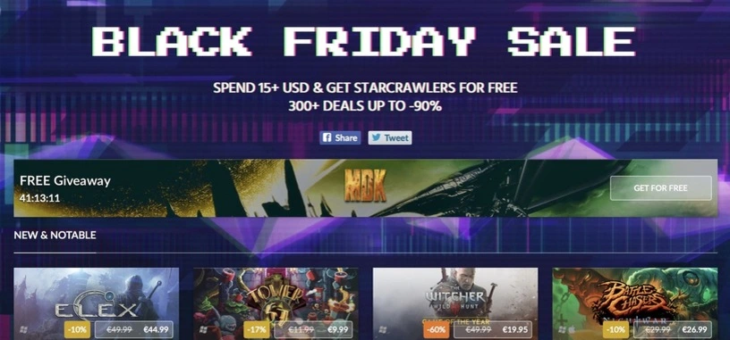 Ya están disponibles las ofertas de GOG en videojuegos por el Black Friday