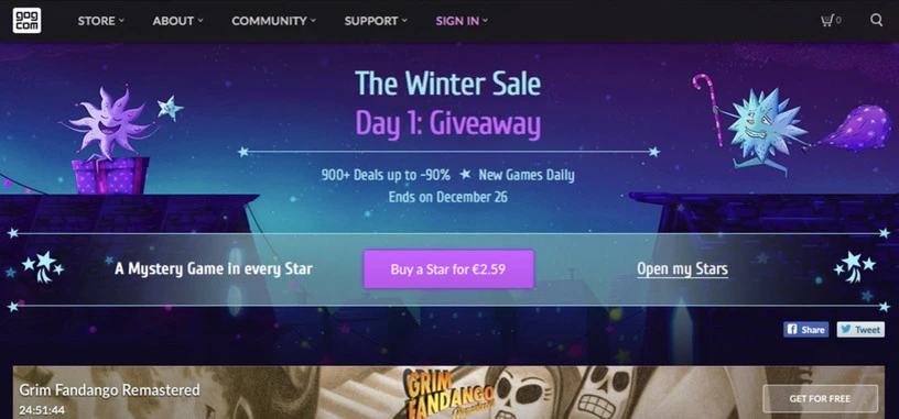 GOG inicia sus rebajas de Navidad con ofertas especiales cada día (y juegos gratis)