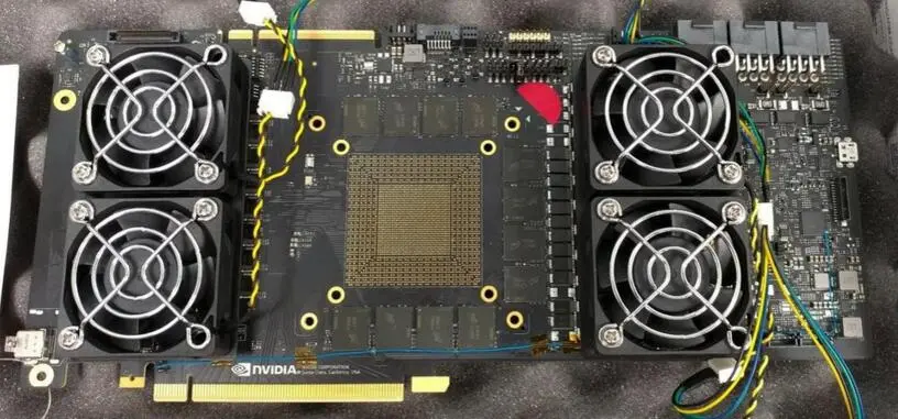 Esta imagen muestra una tarjeta de ingeniería de Nvidia con memoria GDDR6