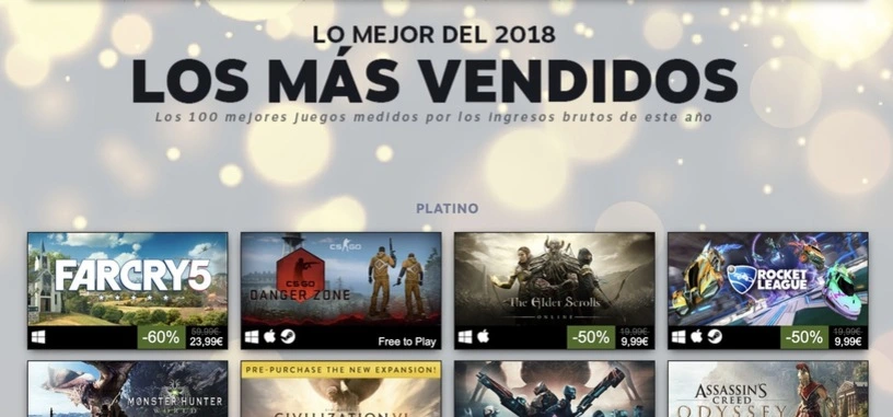 Valve publica el listado de juegos más vendidos en Steam de 2018
