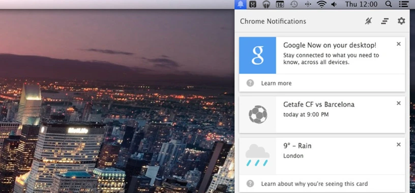 Las notificaciones de Google Now llegan al navegador Chrome en Windows y OS X