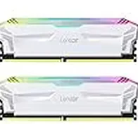 Lexar ARES RGB Memoria RAM DDR4 16GB Kit (8GB x 2) 3866 MHz, DRAM 288-Pin U-DIMM PC Memoria, XMP 2.0 Memoria de Alto Rendimiento, CL18-20-20-39, PC4-30900, Blanco (LD4EU008G-R3866GDWA)
