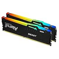 Kingston FURY Beast Negro RGB 32GB (2x16GB) 5600MT/s DDR5 CL36 DIMM Memoria gamer para Ordenadores de sobremesa Kit de 2 - KF556C36BBEAK2-32