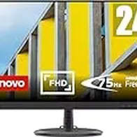 Lenovo D24-20 - Monitor Gaming 24'' FullHD 1080i (VA, 75 Hz, 4 ms, HDMI, VGA, FreeSync), ajuste de inclinación - negro