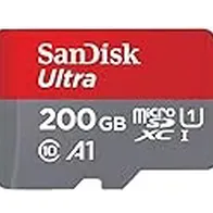 SanDisk Ultra - Tarjeta de memoria microSDXC UHS-I de 200 GB con adaptador SD, velocidad de lectura hasta 80 MB/s, Clase 10