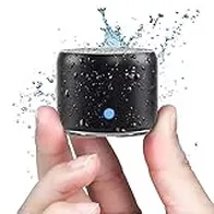 Con Estuche de Transporte, EWA A106 Pro Mini Altavoz portátil Bluetooth Ducha Inalámbrico Extra Bass, Impermeable IP67, con 12 Horas de Reproducción Perfecto para Senderismo Playa y Viajes (Negro)