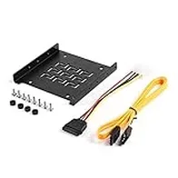 SALCAR Bandeja de Montaje, Bahia de Montaje, Bracket Adaptador para HDD/SDD de 2.5'' a 3.5''. Incluye rieles de Montaje, Tornillos y Cable SATA