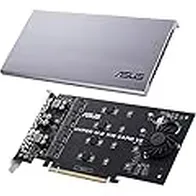 ASUS Hyper M.2 x16 Gen 4 (PCIe 4.0/3.0) - hasta Cuatro Dispositivos M.2 NVMe (2242/2260/2280/22110) hasta de 256 Gbps, Compatible con Raid PCIe 4.0 NVMe de AMD TRX40/X570 y Raid sobre CPU de Intel