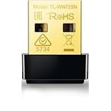 TP-Link TL-WN725N Adaptador WiFi USB inalámbrico Nano, Compatible con Raspberry Pi, N 150 Mbps, Botón WPS, Ap Soft Windows10/8.1/8/7/XP, Mac OS X 10.7-10.11, Linux, Negro