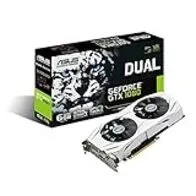 ASUS DUAL-GTX1060-6G - Tarjeta gráfica (Dual, NVIDIA GeForce GTX 1060, 6 GB, GDDR5 HDMI, DVI, DP) Color Blanco