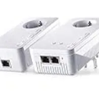 devolo dLAN 1200+ WiFi ac - Kit de inicio de adaptador de comunicación por línea eléctrica PLC (Powerline, 1200 Mbps, 2 adaptadores, 2 puertos LAN, repetidor WiFi, amplificador de señal WiFi), blanco