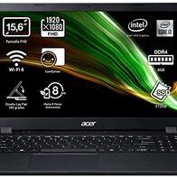 Acer Aspire 3 A315-56 - Ordenador Portátil 15.6” Full HD (Intel Core i3-1005G1, 8GB RAM, 512GB SSD, UMA Graphics, Sin Sistema Operativo) Color Negro - Teclado QWERTY Español