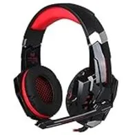 Auriculares Gaming para PS4 - iRush G9000 Cascos Gamer de Diadema con Micrófono de Cancelación de Ruido, Audifónos Gamer de Sonido Envolvente con 3,5MM Jack, Gaming Headset con Cable, LED Luz, Control del Volumen y una Tecla-Mute para Xbox one, PS4, PC, Portátil, Mac, iPad, iPod y Ordenador - Rojo y Negro